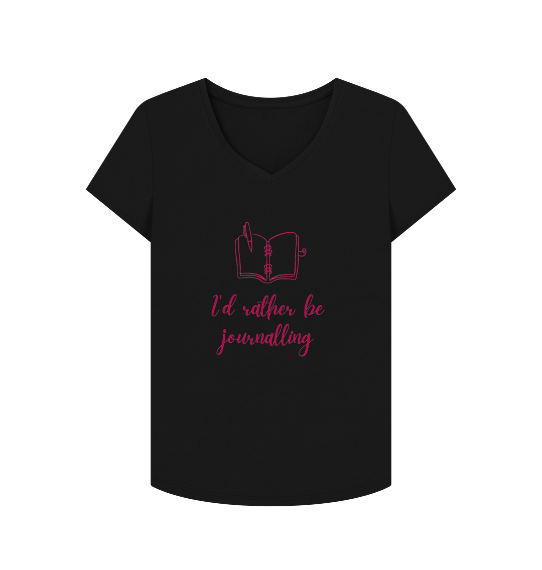 Black Female: 'I'd rather be journalling' T-Shirt