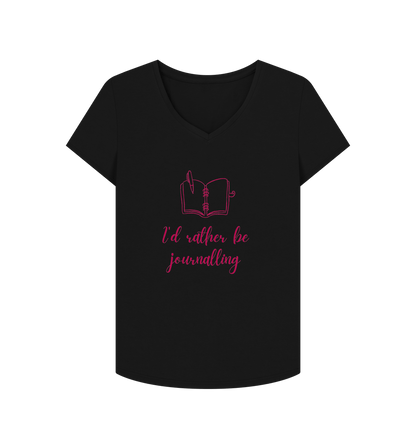 Black Female: 'I'd rather be journalling' T-Shirt