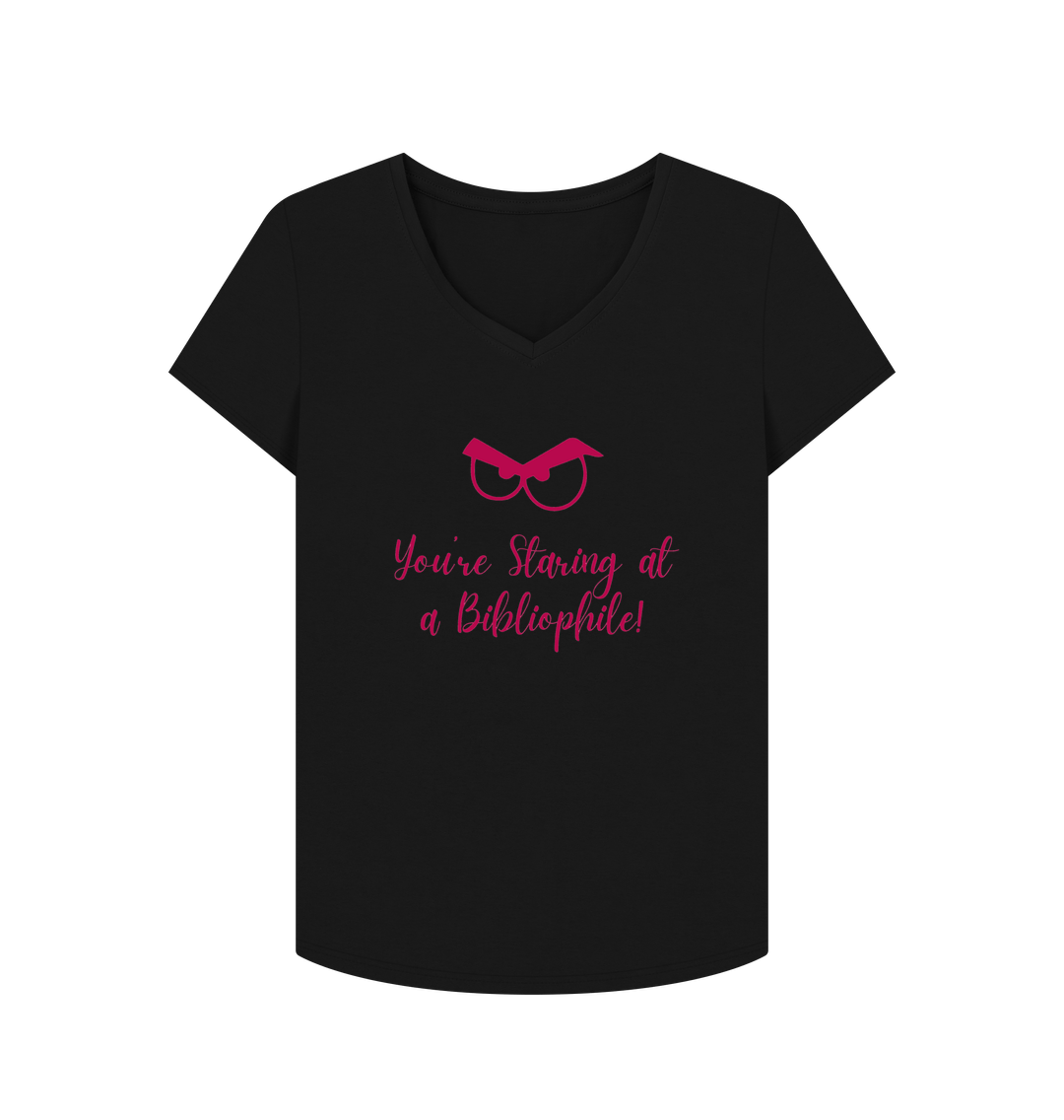 Black Female: 'You're staring at a bibliophile' T-Shirt