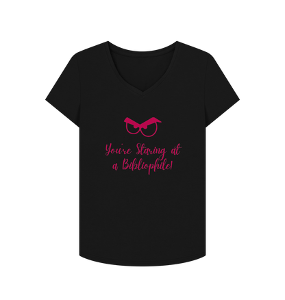 Black Female: 'You're staring at a bibliophile' T-Shirt