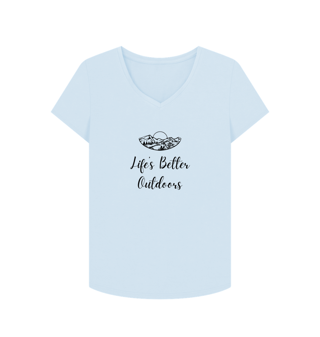 Sky Blue Female: 'Life's Better Outdoors' T-Shirt