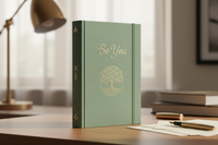 A beautiful hard back journal for a coaching business. The title says 'Be You'
