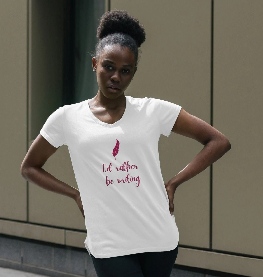 Female: 'I'd rather be writing' T-Shirt