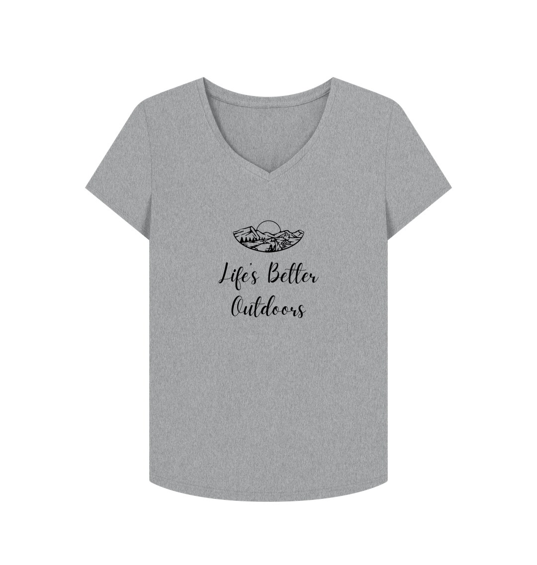 Athletic Grey Female: 'Life's Better Outdoors' T-Shirt