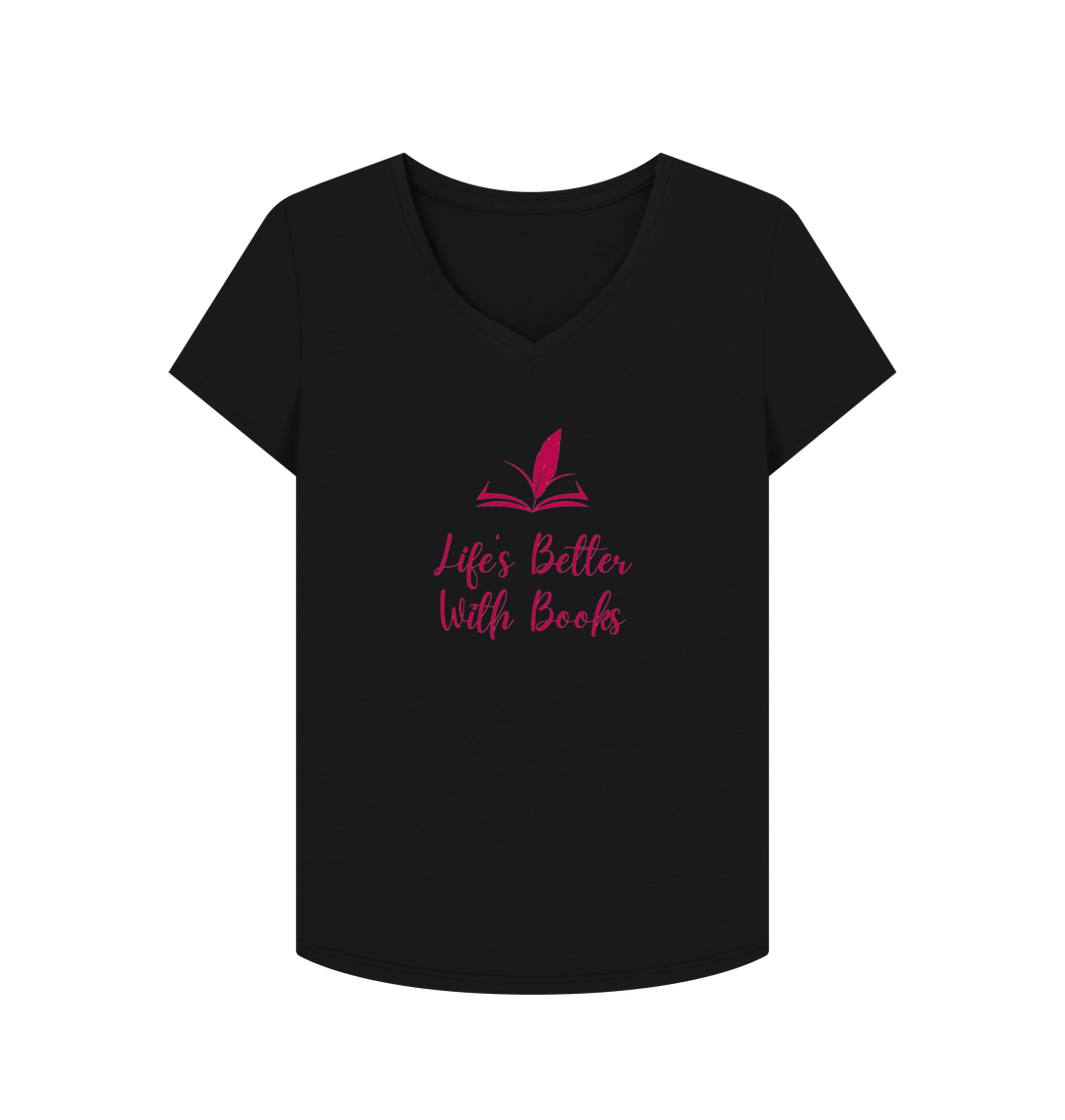 Black Female: 'Life's Better With Books' T-Shirt