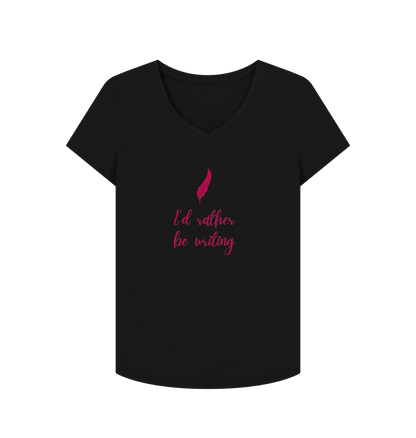 Black Female: 'I'd rather be writing' T-Shirt