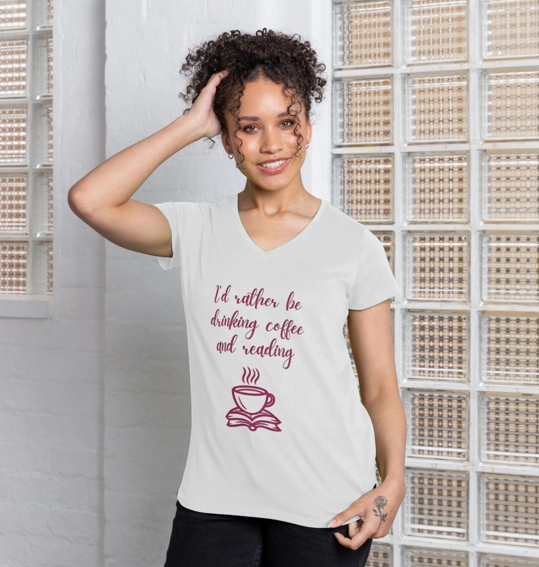 Female: 'I'd rather be drinking coffee and reading' T-Shirt